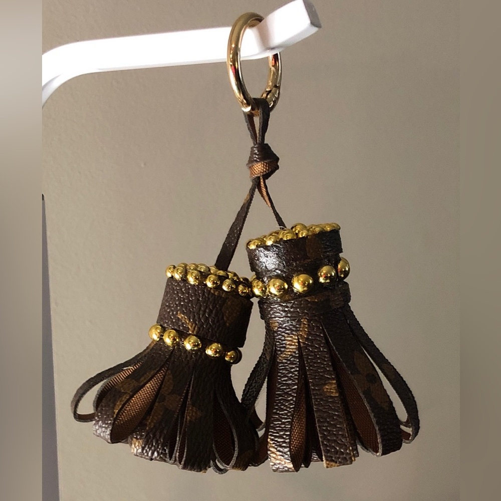 Designer Inspired Leather Tassel Keychain